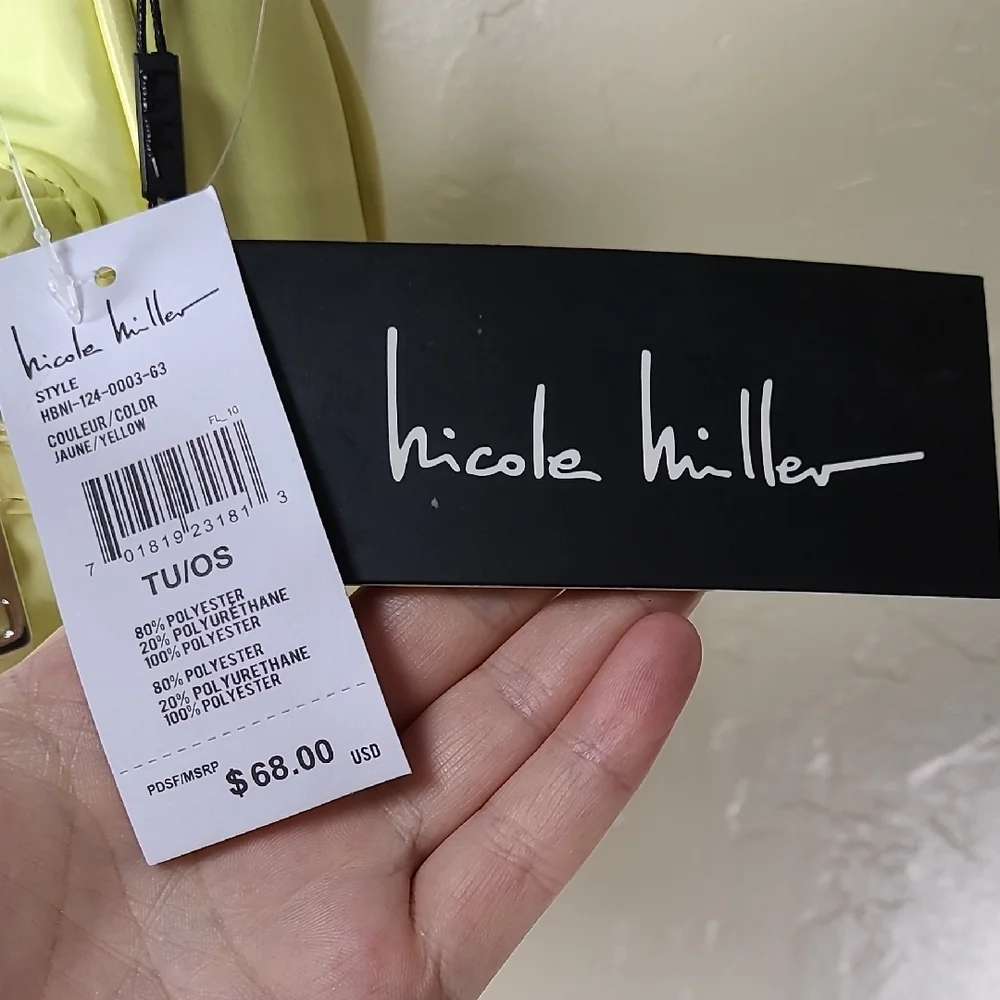 Nicole Miller Light Yellow Purse Front Pocket Bag
